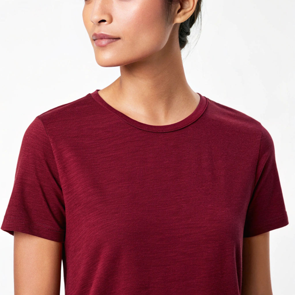 Women's Maroon Regular Fit T-Shirt
