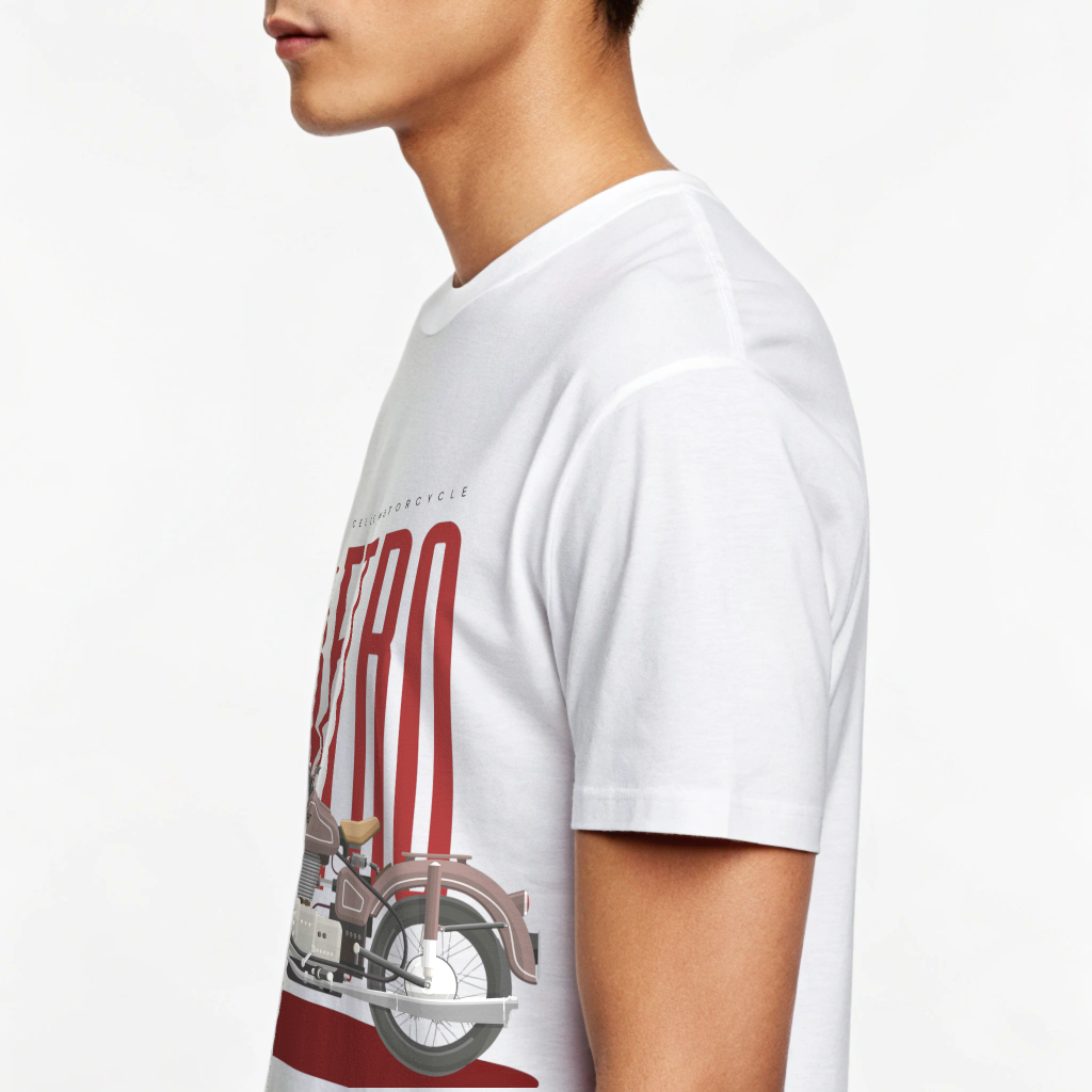 RETRO Style white Regular T-shirt for men