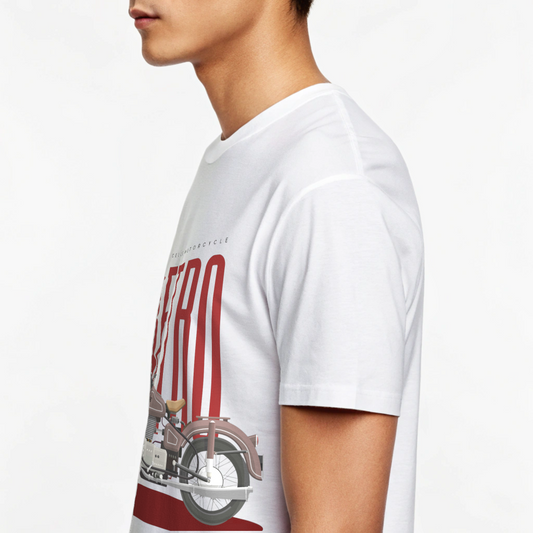 RETRO Style white Regular T-shirt for men