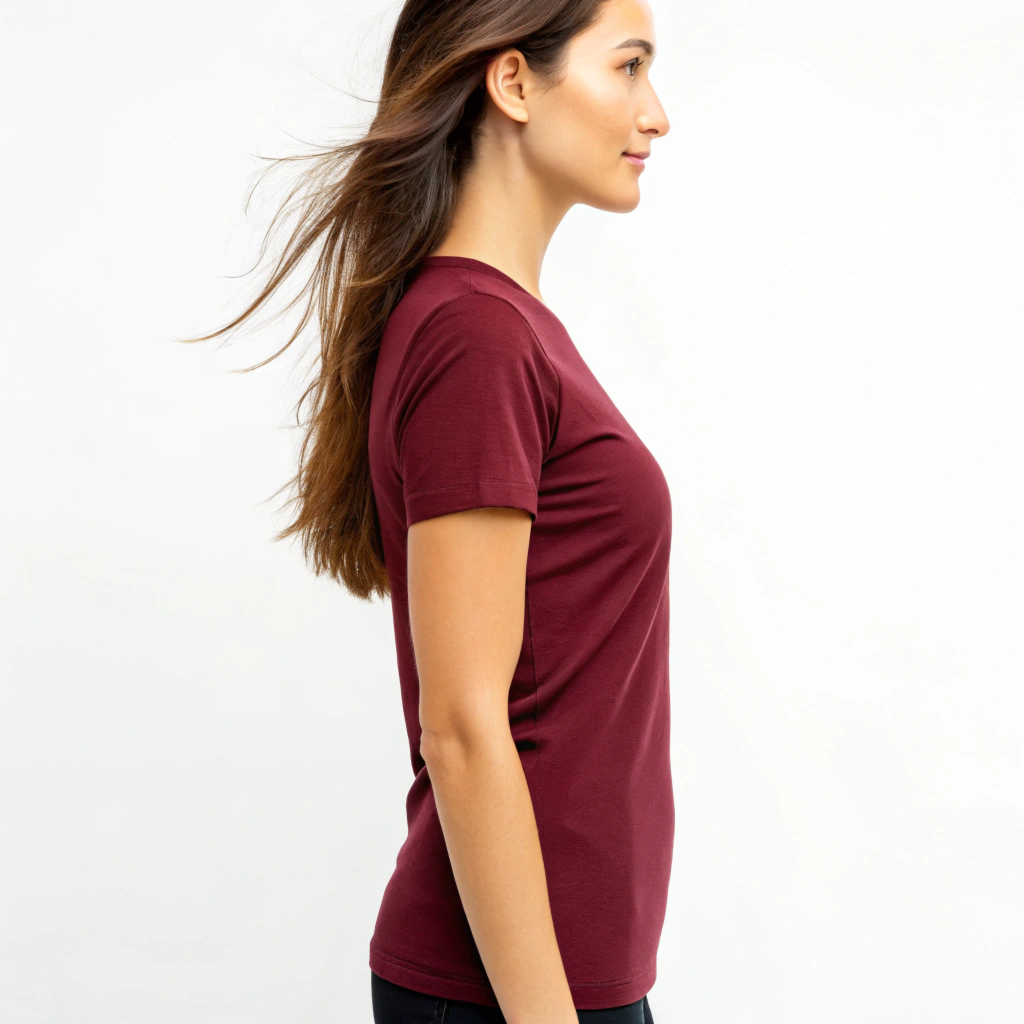 Women's Maroon Regular Fit T-Shirt