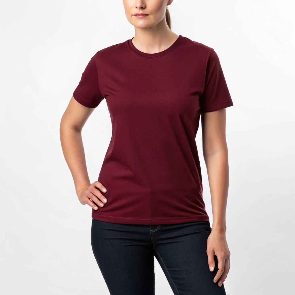 Women's Maroon Regular Fit T-Shirt